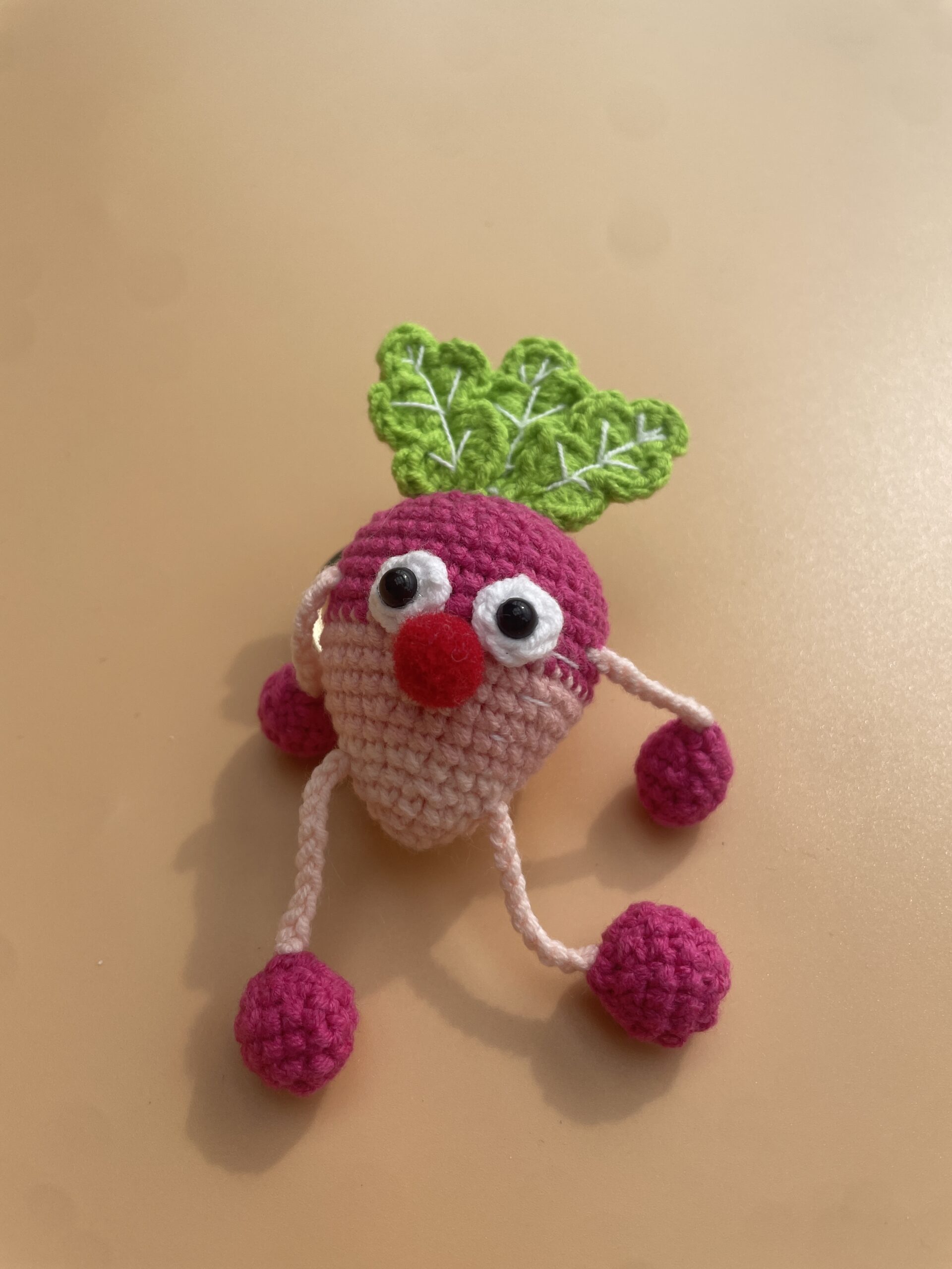 crocheted radish